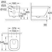 Унитаз подвесной безободковый Grohe Euro Ceramic 39328000 фото 3