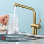 Смеситель для кухни Raglo R86.49.03, золотой сатин фото 6