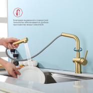 Смеситель для кухни Raglo R86.49.03, золотой сатин фото 5