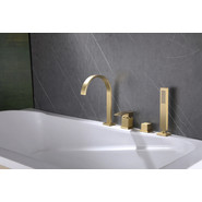 Смеситель для ванны Abber Wasserfall AF8613G, золото матовый, Цвет производителя: золото матовое фото 2