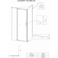 Душевое ограждение Veconi Rovigo 100x90 см RV19B-10090-01-C6, чёрный матовый/прозрачное фото 2