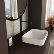 Смеситель для раковины высокий Vincea City VBF-2C2MB, чёрный фото 2