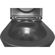 Унитаз подвесной безободковый Azario Teramo AZ-0053-UQ3-MB с крышкой микролифт (система смыва Торнадо) чёрный матовый, Цвет производителя: чёрный матовый фото 4