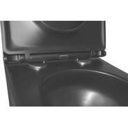 Унитаз подвесной безободковый Azario Teramo AZ-0053-UQ3-MB с крышкой микролифт (система смыва Торнадо) чёрный матовый, Цвет производителя: чёрный матовый фото 5