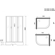 Душевая кабина Niagara Classic 100x80 см NG-33084-14LBK, серебро/матовое (безсиликоновая сборка) фото 4