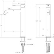 Смеситель для раковины высокий Cezares RELAX-LC1-BORO-W0, брашированное золото, Цвет производителя: брашированное золото фото 5