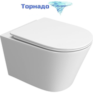 Унитаз подвесной безободковый BelBagno Tre-Tor BB5180CH-TOR/SC (Система смыва торнадо) с крышкой микролифт фото 