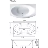 Ванна акриловая 1Marka Nega 170x95 см фото 6