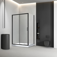 Душевое ограждение Veconi Rovigo 125x90 см RV046B-12590-01-C5, чёрный матовый/прозрачное фото 