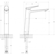 Смеситель для раковины высокий Cezares LINER-LC-GM-W0, оружейная сталь фото 4