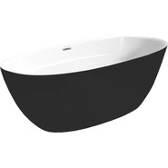 Ванна отдельностоящая CeruttiSpa 170x80 см GRETA170GMB CT10878, чёрный матовый/белый фото 3