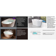 Ванна отдельностоящая CeruttiSpa 170x80 см GRETA170GMB CT10878, чёрный матовый/белый фото 4