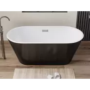 Ванна отдельностоящая CeruttiSpa 170x75 см RESIA170IIGMB CT10879, чёрный матовый/белый фото 2