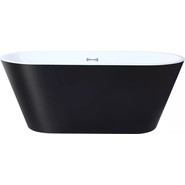 Ванна отдельностоящая CeruttiSpa 170x75 см RESIA170IIGMB CT10879, чёрный матовый/белый фото 3