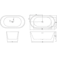 Ванна отдельностоящая CeruttiSpa 170x75 см RESIA170IIGMB CT10879, чёрный матовый/белый фото 5