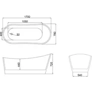 Ванна отдельностоящая CeruttiSpa 170x75 см GLORIA170 CT10880 фото 5