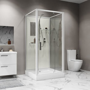 Душевая кабина Niagara Standart 100x100 см ST100/15Q/BK, белый/прозрачное фото 