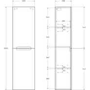 Пенал подвесной BelBagno ETNA-1500-2A-SC-RN-P-R 40 см, правый, Rovere Nature фото 5