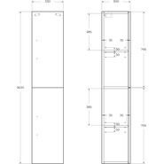 Пенал подвесной BelBagno AURORA-1600-2A-SC-BL-P-L 35 см, левый, Bianco Lucido фото 4