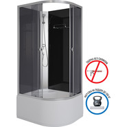 Душевая кабина Niagara 100x80 см E100/80/40L/TN/BK, хром/тонированное фото 