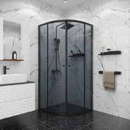 Душевое ограждение Niagara Eco 80x80 см NG-1003-14T, чёрный матовый/тонированное фото 