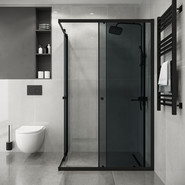 Душевое ограждение Niagara Eco 100x80 см NG-1018-14QT, чёрный матовый/тонированное фото 4