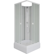 Душевая кабина Niagara 80x80 см P80/26Q/MT/BK со средним поддоном 26 см, профиль белый, стекло матовое фото 2