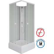 Душевая кабина Niagara 80x80 см P80/26Q/MT/BK со средним поддоном 26 см, профиль белый, стекло матовое фото 