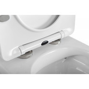 Унитаз подвесной безободковый BelBagno Uno 2.0 BB7306CHR/SC с тонкой крышкой микролифт, Цвет производителя: белый фото 3