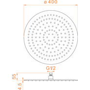 Верхний душ RGW SP-81B 21148140-04, нержавеющая сталь, 400х400 мм, черный фото 5