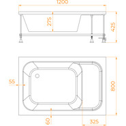 Поддон акриловый RGW BC/L 80х120 см 16180682-91 фото 6