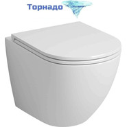 Унитаз подвесной безободковый Grossman GR-4455SQ с крышкой микролифт, белый глянцевый (Система смыва торнадо) фото 2