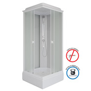 Душевая кабина Niagara 80x80 см P80/26Q/MT со средним поддоном 26 см, профиль белый, стекло матовое фото 