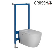 Унитаз импульсный подвесной Grossman Impuls GR-5502 с сиденьем микролифт, с инсталляцией Grossman 901.5502.01.000 в комплекте фото 5