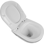 Унитаз подвесной безободковый Azario Grado AZ-0046-N с тонкой крышкой микролифт, Цвет производителя: белый фото 5