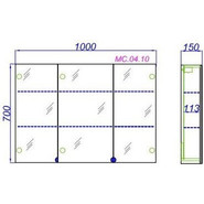 Зеркало-шкаф Aqwella Манчестер 100 см MC.04.10 фото 3