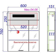 Зеркало-шкаф Aqwella Нео 60 см Neo.04.06 фото 4