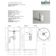 Раковина напольная Salini Armonia 01 45 см 130111G (S-Sense) глянцевая фото 3