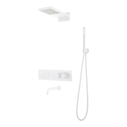 Душевая система для ванны с термостатом Boheme Fusion 131-2-MW, белый матовый фото 