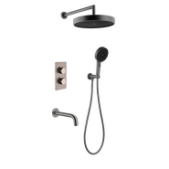 Душевая система для ванны с термостатом Boheme Cell 427-GM  + 134-3-GM + 625-GM (со скрытой частью) графит фото 