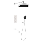 Душевая система для ванны с термостатом Boheme Cell 427-MW  + 134-3-MW + 625-MW (со скрытой частью) белый матовый фото 