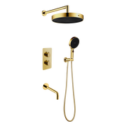 Душевая система для ванны с термостатом Boheme Cell 427-G  + 134-3-G + 625-G (со скрытой частью) золото фото 