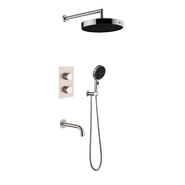 Душевая система для ванны с термостатом Boheme Cell 427-NB  + 134-3-NB + 625-NB (со скрытой частью) никель фото 