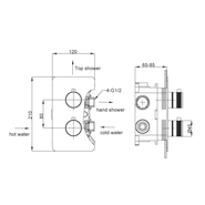 Душевая система для душа с термостатом Boheme Cell 427-B + 134-2-B (со скрытой частью) чёрный фото 3