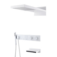Душевая система для ванны с термостатом Boheme Zodiac 133-2-MW, белый матовый фото 