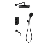 Душевая система для ванны с термостатом Boheme Cell 427-B  + 134-3-B + 625-B (со скрытой частью) чёрный фото 
