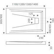 Каменный поддон Bas Атриум 130х90 см фото 2