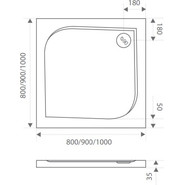 Каменный поддон Bas Квадро 100х100 см фото 2