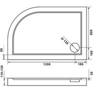 Каменный поддон Bas Селфи 120х80 см L фото 2