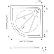 Каменный поддон Bas Эклипс 100х100 см фото 2